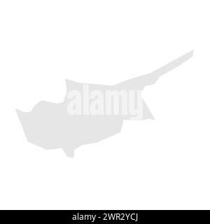 Cyprus country simplified map. Light grey silhouette with sharp corners isolated on white background. Simple vector icon Stock Vector