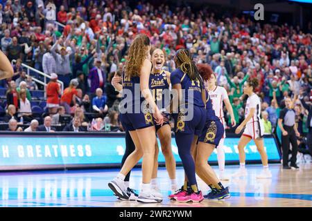 Greensboro, North Carolina, USA. 10th Mar, 2024. Notre Dame guard SONIA