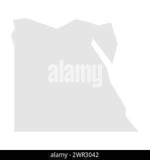 Egypt country simplified map. Light grey silhouette with sharp corners isolated on white background. Simple vector icon Stock Vector