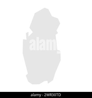Qatar country simplified map. Light grey silhouette with sharp corners isolated on white background. Simple vector icon Stock Vector