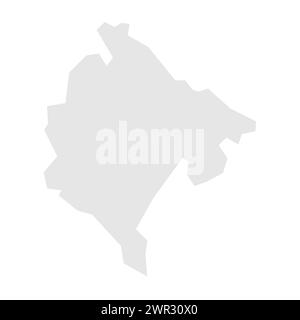 Montenegro country simplified map. Light grey silhouette with sharp corners isolated on white background. Simple vector icon Stock Vector