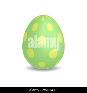 3D Easter egg. Green and yellow. Stock Vector