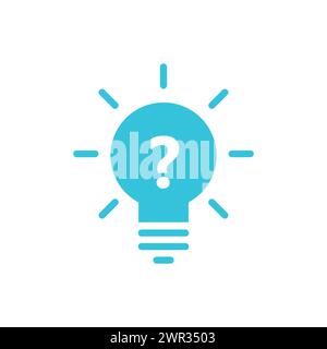 How, solving problem icon. Light Bulb idea. From blue icon set. Stock Vector