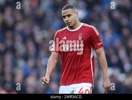 Brighton and Hove, UK. 10th Mar, 2024. Murillo of Nottingham Forest during the Premier League match at the AMEX Stadium, Brighton and Hove. Picture credit should read: Paul Terry/Sportimage Credit: Sportimage Ltd/Alamy Live News Stock Photo