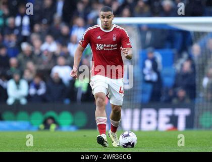 Brighton and Hove, UK. 10th Mar, 2024. Murillo of Nottingham Forest during the Premier League match at the AMEX Stadium, Brighton and Hove. Picture credit should read: Paul Terry/Sportimage Credit: Sportimage Ltd/Alamy Live News Stock Photo