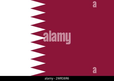 Qatar vector flag in official colors and 3:2 aspect ratio. Stock Vector