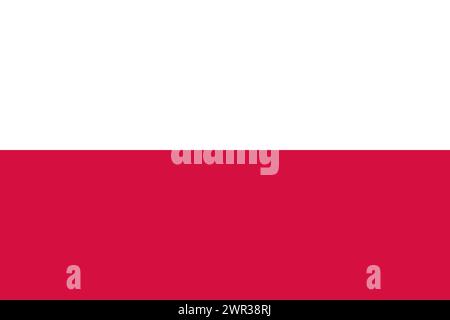 Poland vector flag in official colors and 3:2 aspect ratio. Stock Vector