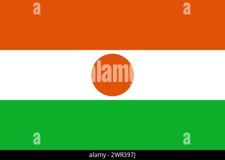 Niger vector flag in official colors and 3:2 aspect ratio. Stock Vector
