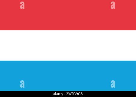 Luxembourg vector flag in official colors and 3:2 aspect ratio. Stock Vector