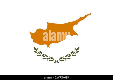 Cyprus vector flag in official colors and 3:2 aspect ratio. Stock Vector