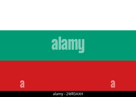 Bulgaria vector flag in official colors and 3:2 aspect ratio. Stock Vector