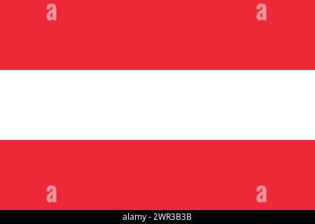 Austria vector flag in official colors and 3:2 aspect ratio. Stock Vector