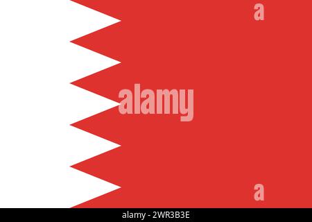 Bahrain vector flag in official colors and 3:2 aspect ratio. Stock Vector