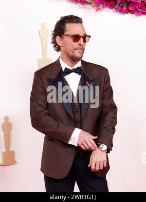 Hollywood, United States. 10th Mar, 2024. Matthew McConaughey arrives on the red carpet at the 96th annual Academy Awards in Los Angeles, California on Sunday, March 10, 2024. Since 1929, the Oscars have recognized excellence in cinematic achievements. Photo by John Angelillo/UPI Credit: UPI/Alamy Live News Stock Photo