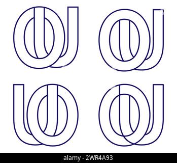 Modern elegant creative OU or UO Logo Design and template vector illustration. Stock Vector