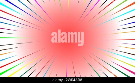 Manga speed burst frame radial anime speed lines vector illustration. Stock Vector