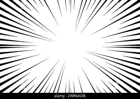 Manga speed burst frame radial anime speed lines vector illustration. Stock Vector