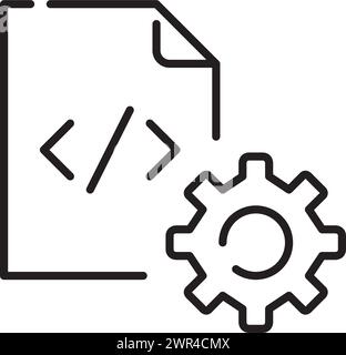 Web development tools. Settings HTML code. Pixel perfect vector icon Stock Vector
