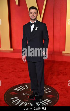 Justin Timberlake attending the Vanity Fair Oscar Party held at the Wallis Annenberg Center for the Performing Arts in Beverly Hills, Los Angeles, California, USA. Picture date: Sunday March 10, 2024. Stock Photo