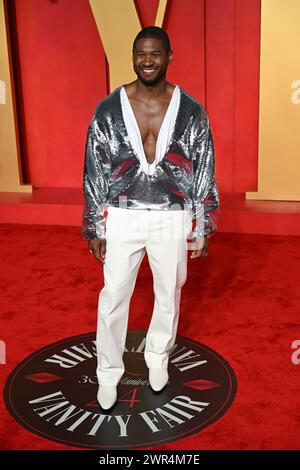 Usher attending the Vanity Fair Oscar Party held at the Wallis Annenberg Center for the Performing Arts in Beverly Hills, Los Angeles, California, USA. Picture date: Sunday March 10, 2024. Stock Photo