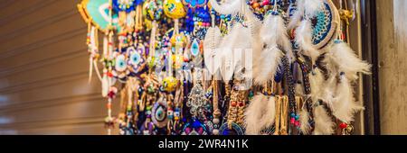 Evil Eye Bead. Evil eye bead souvenir. Eye Turkish mascot BANNER, LONG FORMAT Stock Photo