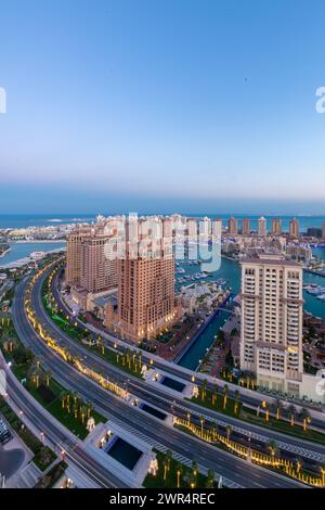 Aerial view of Peral Qatar Porto Arabia Doha Stock Photo - Alamy
