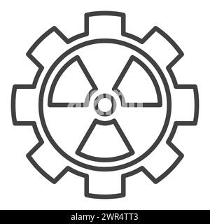 Radiation inside Gear vector concept outline icon or symbol Stock Vector