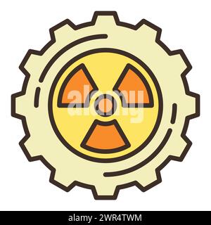 Gear and Radiation sign Nuclear Energy concept colored icon or design element Stock Vector