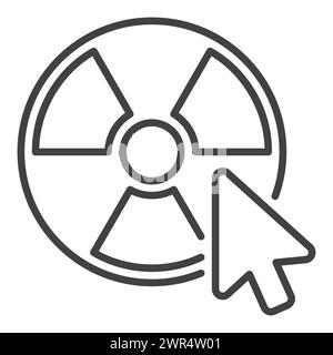 Mouse Click on Radiation symbol vector concept icon or symbol in outline style Stock Vector