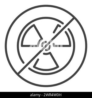 Vector Stop Radiation No Allowed concept icon or sign in thin line style Stock Vector