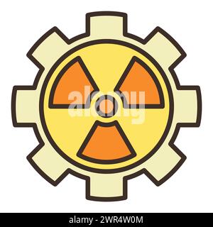 Radiation and Cog Wheel vector concept colored icon or design element Stock Vector