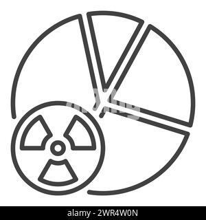 Radiation Pie Chart vector concept icon or symbol in outline style Stock Vector