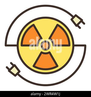 Radiation sign and Plugs vector concept colored icon or symbol Stock Vector