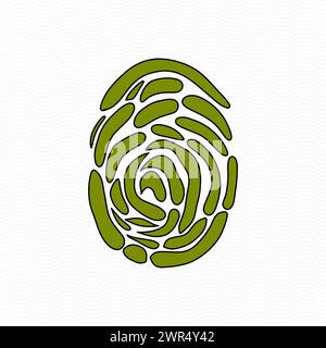 Green fingerprint. Think Green. Ecology Concept Stock Vector