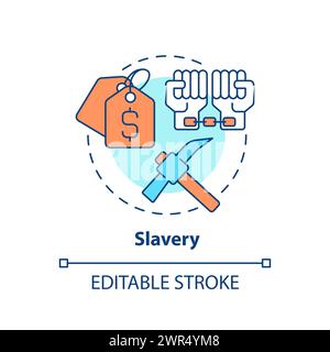 Slavery multi color concept icon Stock Vector