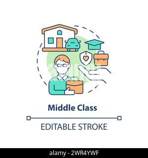Middle class multi color concept icon Stock Vector