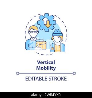 Vertical mobility multi color concept icon Stock Vector