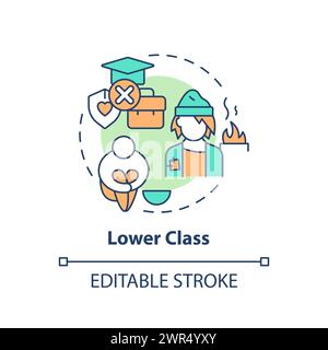 Lower class multi color concept icon Stock Vector
