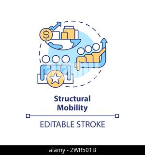 Structural mobility multi color concept icon Stock Vector