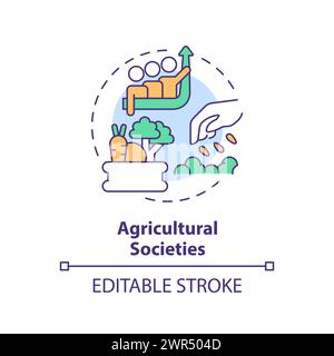 Agricultural society multi color concept icon Stock Vector