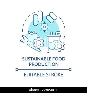 Sustainable food production soft blue concept icon Stock Vector