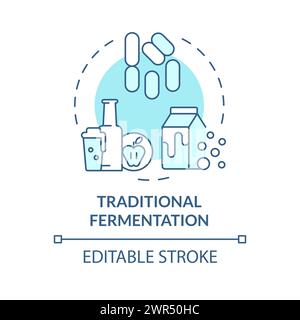Traditional fermentation soft blue concept icon Stock Vector
