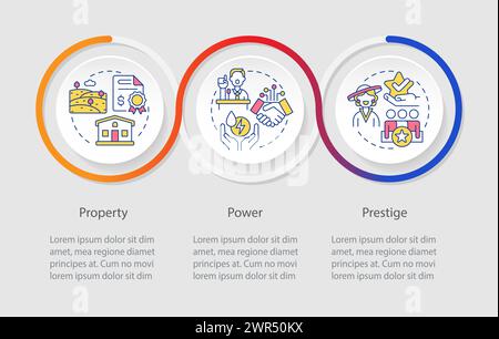 Factors of social stratification loop infographic template Stock Vector