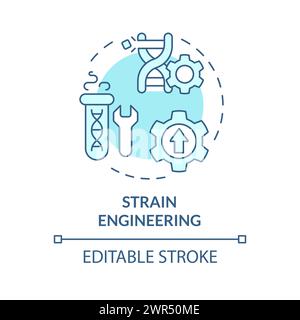 Strain engineering soft blue concept icon Stock Vector