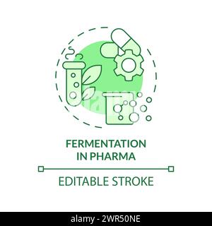 Fermentation in pharma green concept icon Stock Vector