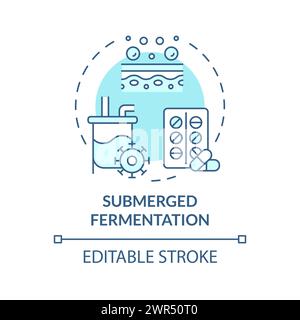 Submerged fermentation soft blue concept icon Stock Vector