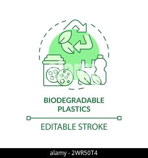 Biodegradable plastics green concept icon Stock Vector