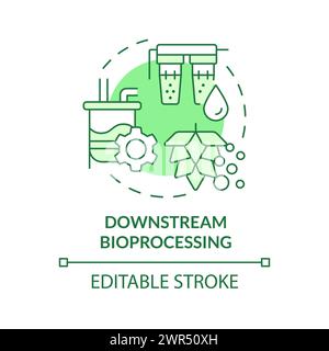 Downstream bioprocessing green concept icon Stock Vector