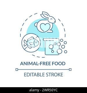 Animal-free food soft blue concept icon Stock Vector