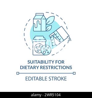 Suitability for dietary restrictions soft blue concept icon Stock Vector